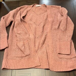Pink Rose Dusty Pink Open Cardigan